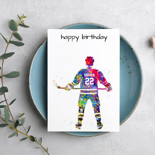 Colourful Hockey Player Card