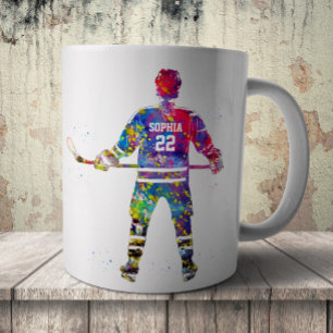 Colourful Hockey Player Coffee Mug