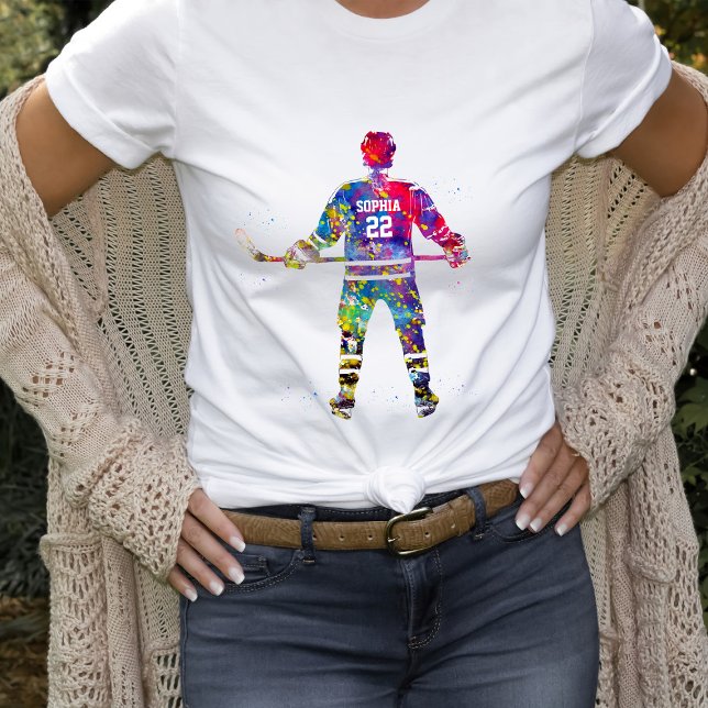 Colourful Hockey Player T-Shirt (Creator Uploaded)