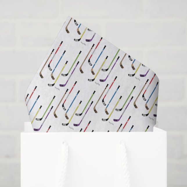 Colourful Hockey Sticks and Puck Tissue Paper (Gift Bag)