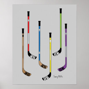 Colourful Hockey Sticks Poster