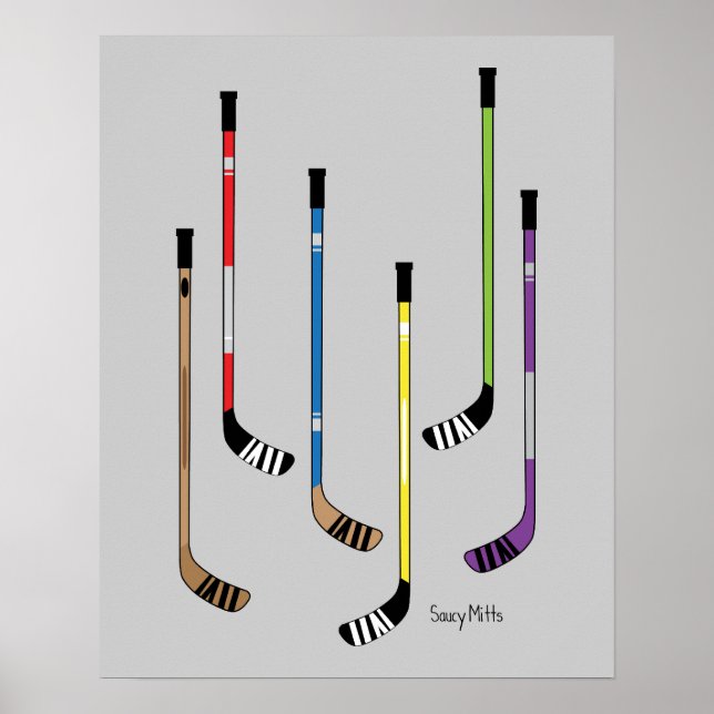 Colourful Hockey Sticks Poster (Front)