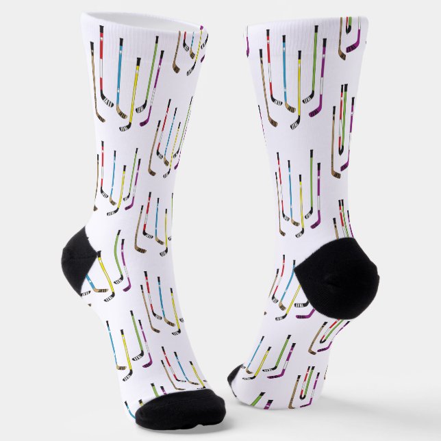 Colourful Hockey Sticks Socks (Angled)