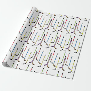 Colourful Hockey Sticks Wrapping Paper