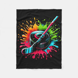 Colourful Hockey Tie Dye Colour Hockey Player Spor Fleece Blanket