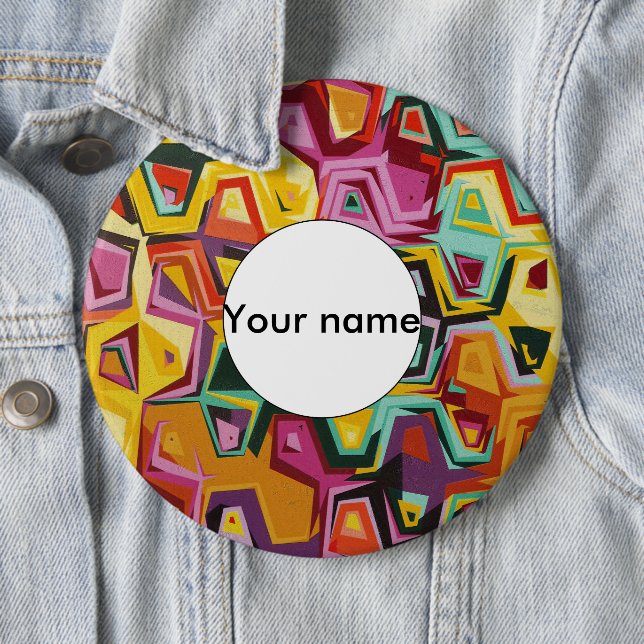 Colourful holes texture 6 cm round badge (In Situ)