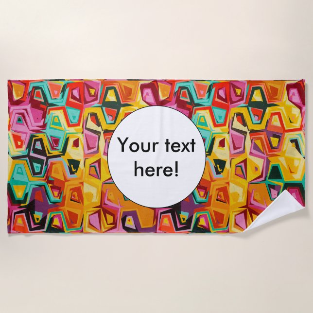 Colourful holes texture beach towel (Front)