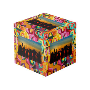 Colourful holes texture cube