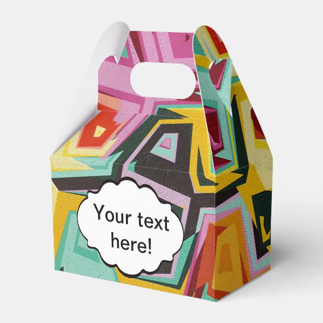 Colourful holes texture favour box (Front Side)