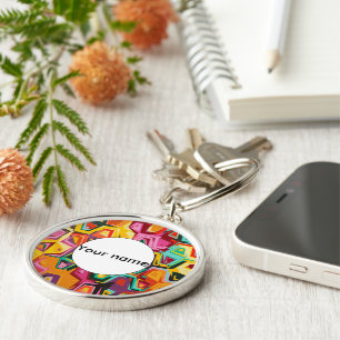 Colourful holes texture key ring