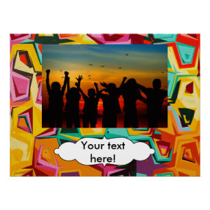 Colourful holes texture poster