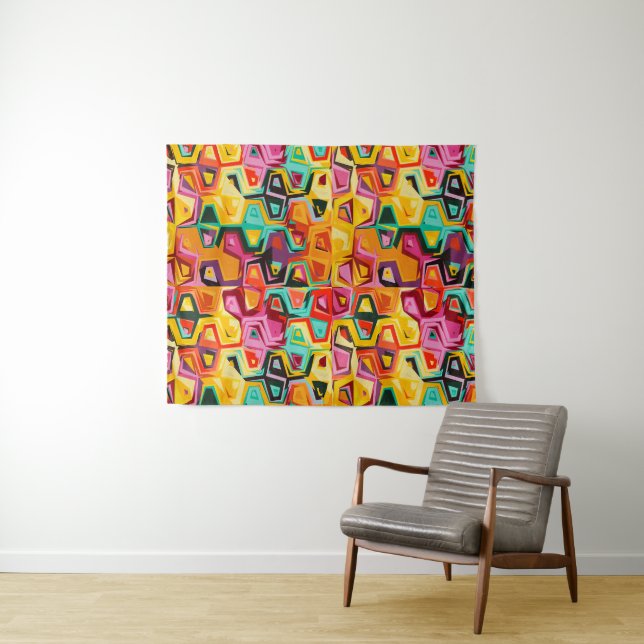 Colourful holes texture tapestry (In Situ (Horizontal))
