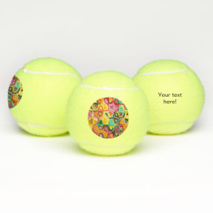 Colourful holes texture tennis balls