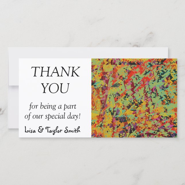 Colourful holes texture thank you card (Front)