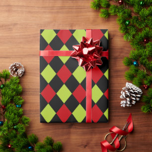 Colourful Holiday Harlequin Pattern Wrapping Paper