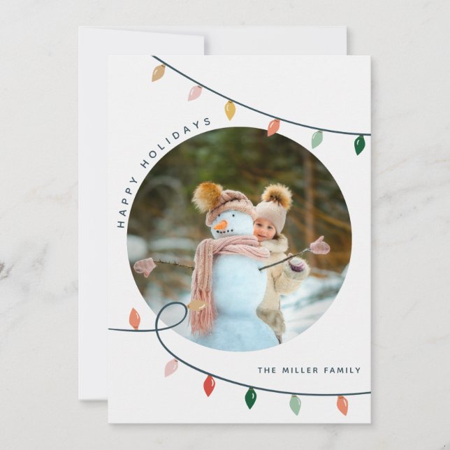 Colourful Holiday Lights Photo  (Front)