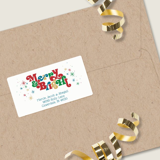Colourful Holiday Merry Bright Label (Creator Uploaded)