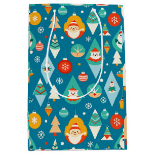 Colourful Holiday Seamless Pattern Christmas Winte Medium Gift Bag