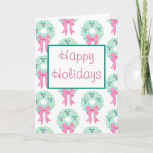 Colourful Holiday Wreath Greeting Card