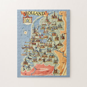 Colourful Holland Map  Jigsaw Puzzle