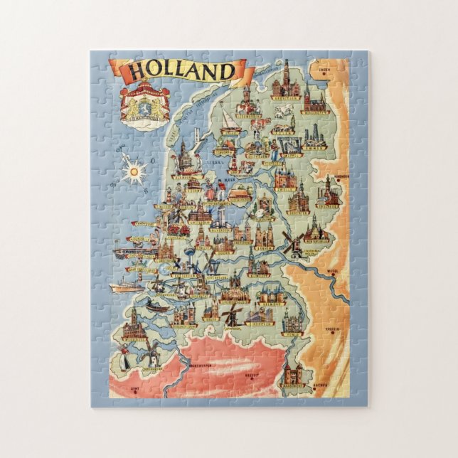 Colourful Holland Map  Jigsaw Puzzle (Vertical)