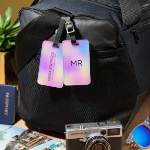 Colourful holographic background 3 luggage tag
