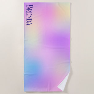 Colourful holographic background beach towel