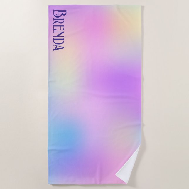 Colourful holographic background beach towel (Front)