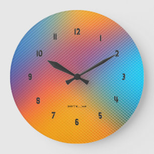 Colourful holographic background large clock