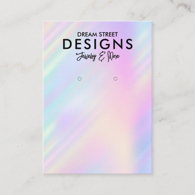 Colourful Holographic Trendy Earring Display Card (Front)