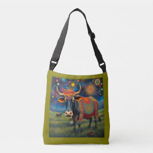Colourful Holy Cows in Festive Disguises Crossbody Bag