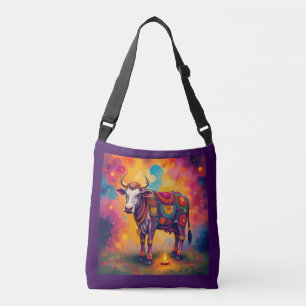 Colourful Holy Cows in Festive Disguises Crossbody Bag