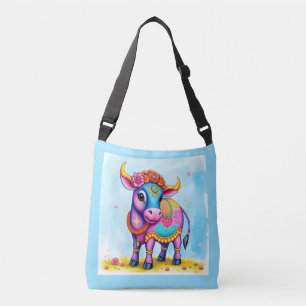 Colourful Holy Cows in Festive Disguises Crossbody Bag