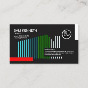 Colourful Home Structural Lines Engineer Business Card