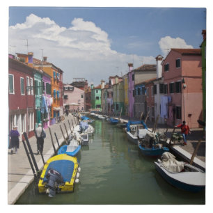 Colourful homes along canal on the island of ceramic tile