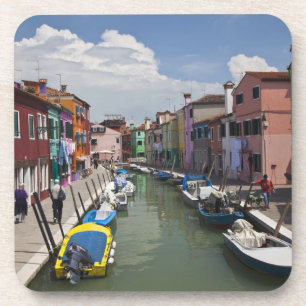 Colourful homes along canal on the island of coaster