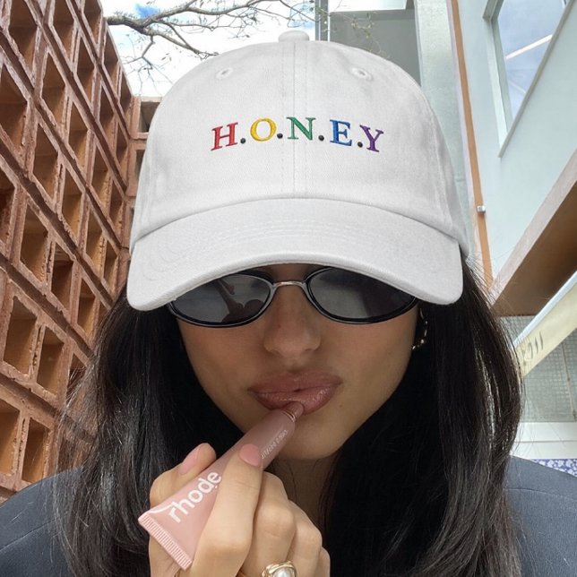 Colourful HONEY Embroidered Baseball Cap (Creator Uploaded)