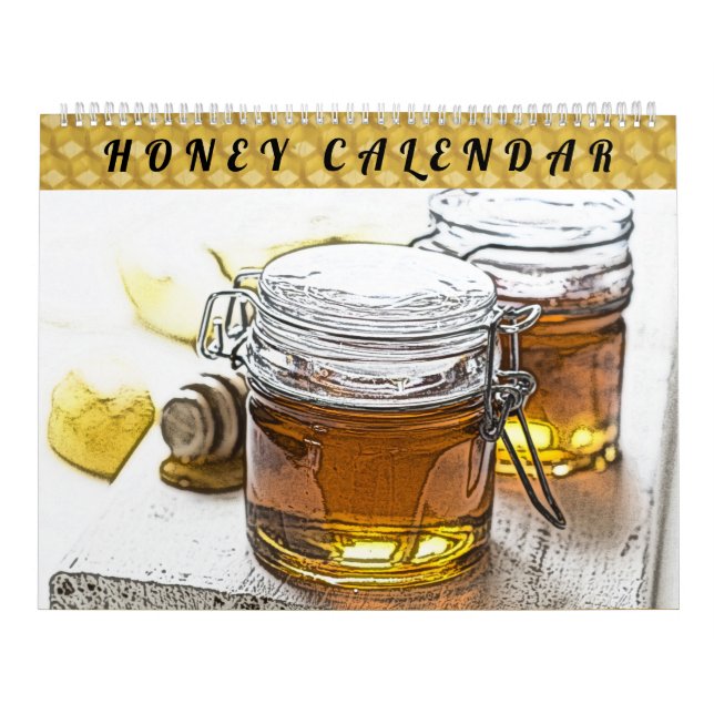 Colourful Honey Modern Art Prints Kitchen & Shop Calendar (Cover)