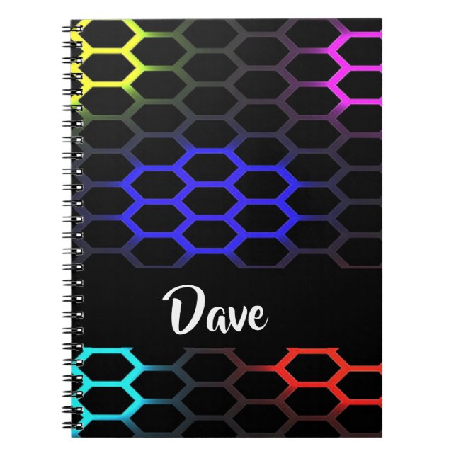 Colourful honeycomb patterned notebook (Front)