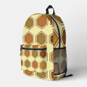 Colourful Honeycomb Printed Backpack
