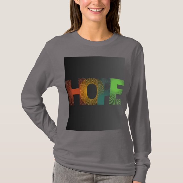 Colourful HOPE Typography T-Shirt (Front)