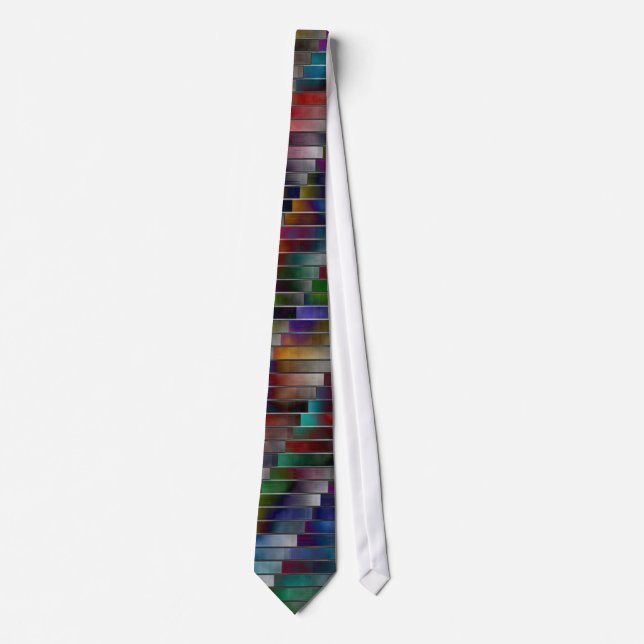 Colourful Horizontal and Diagonal Pattern Tie (Front)