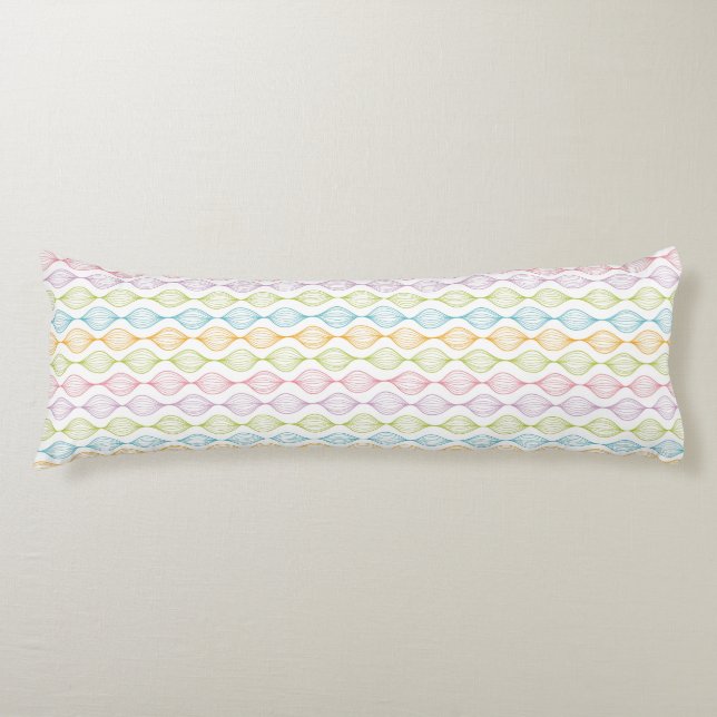 Colourful horizontal ogee pattern body cushion (Front)