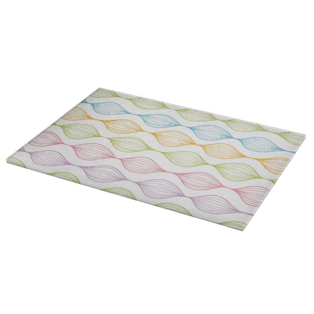 Colourful horizontal ogee pattern cutting board (Corner)