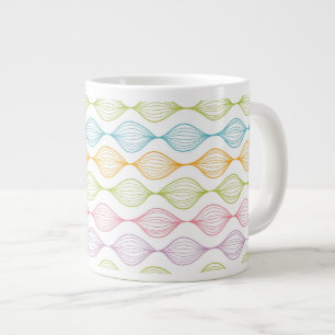 Colourful horizontal ogee pattern large coffee mug