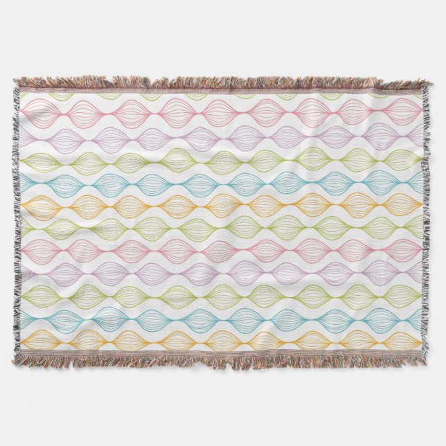 Colourful horizontal ogee pattern throw blanket (Front)