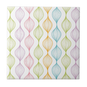 Colourful horizontal ogee pattern tile