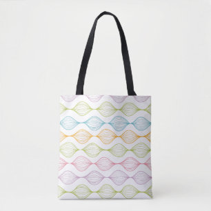 Colourful horizontal ogee pattern tote bag