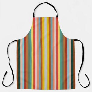 Colourful Horizontal Retro Stripes  Apron
