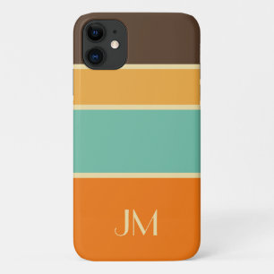 Colourful horizontal retro style lines iPhone 11 case
